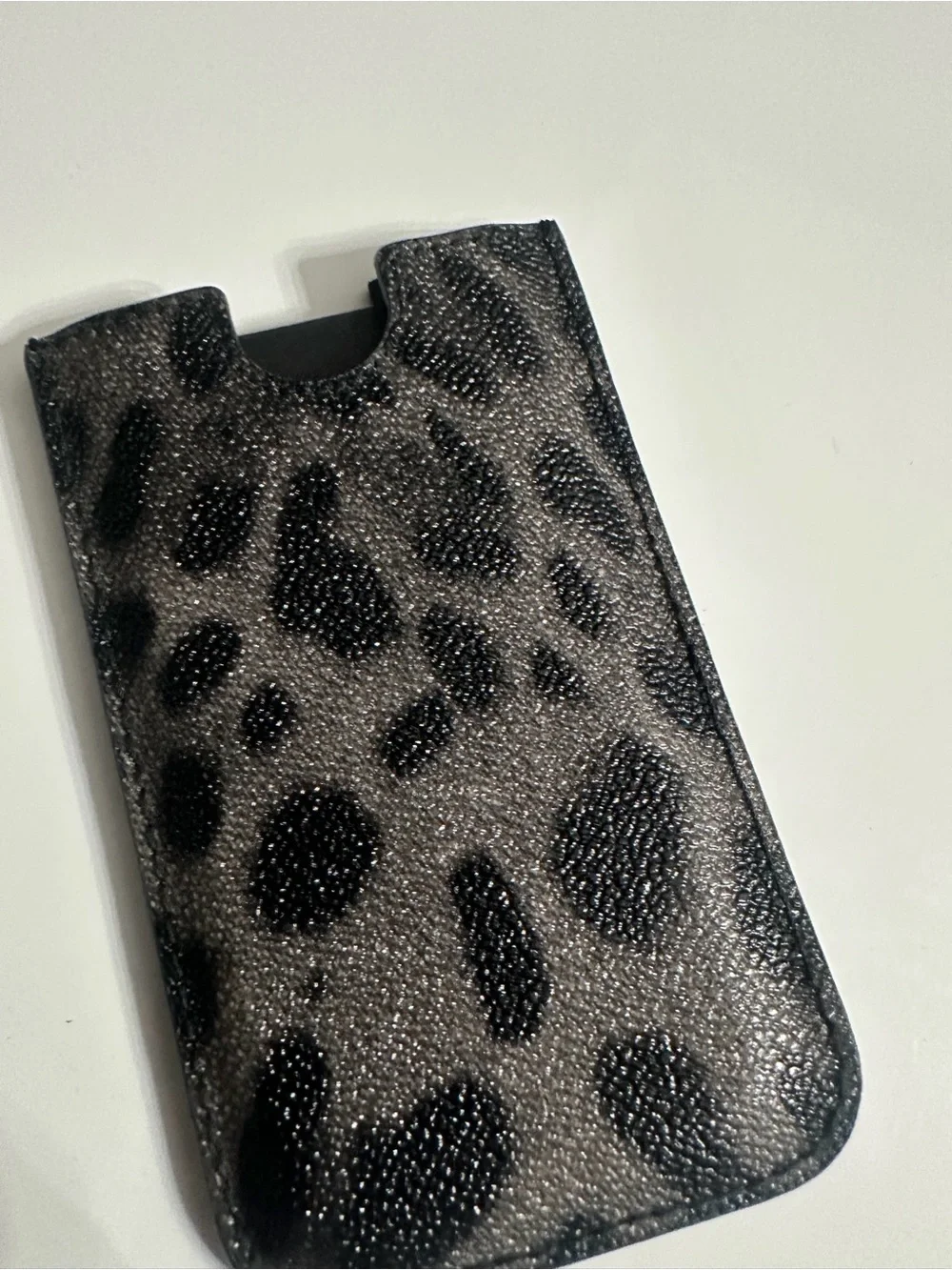 Dolce & Gabbana Black and Gray Leopard Print Phone Sleeve 4G